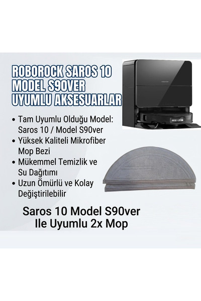 Popüler Roborock SAROS 10 model S90VER uyumlu robot süpürge Mop paspas 2 adet