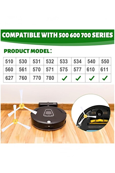 Rovexa iRobot Roomba 600 Serisi Uyumlu Yan Fırça 6 Adet