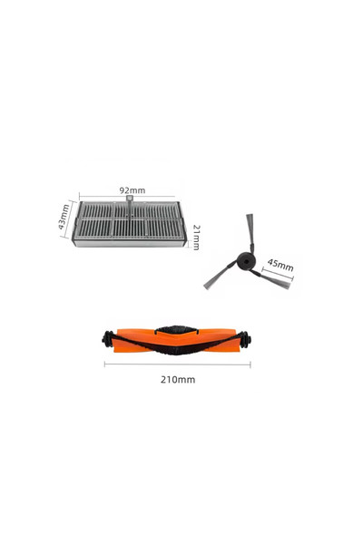 Popüler Dreame X40 Ultra / X40 Pro / L40 Ultra Uyumlu Robot Süpürge Aksesuar Seti 2x Filtre,2x Yan Fırça ,Ana Fırça