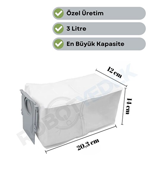 Robotyedek Roborock Saros 20 Sonic Uyumlu Toz Çöp Torbası 4 Adet