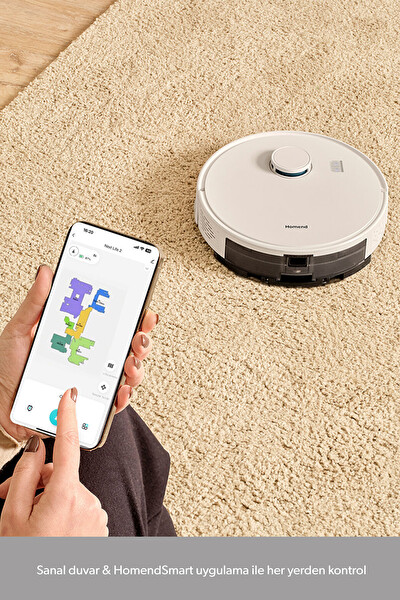 Homend Alex Laser Power 1289H Otomatik Boşaltım Sistemli Yeni Nesil Moplu 5 Kpa Robot Süpürge Beyaz