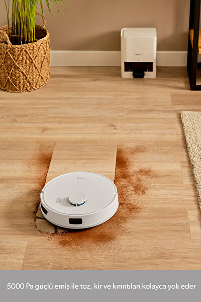Homend Alex Laser Power 1289H Otomatik Boşaltım Sistemli Yeni Nesil Moplu 5 Kpa Robot Süpürge Beyaz