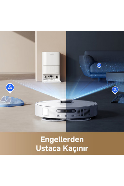 Dreame D20 Ultra 13.000Pa Emiş Gücü DuoScrub Paspaslama Sistemi Robot Süpürge Beyaz