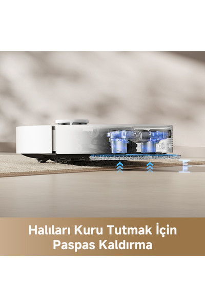 Dreame D20 Ultra 13.000Pa Emiş Gücü DuoScrub Paspaslama Sistemi Robot Süpürge Beyaz