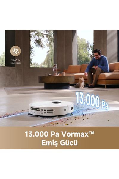 Dreame D20 Ultra 13.000Pa Emiş Gücü DuoScrub Paspaslama Sistemi Robot Süpürge Beyaz
