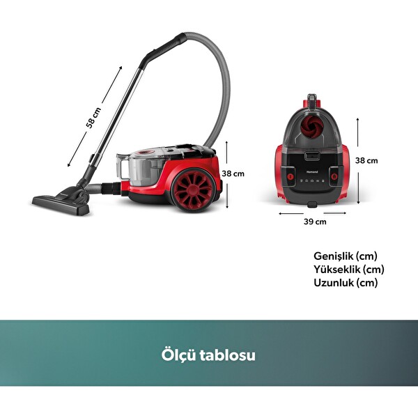 Homend Dustroyer 1255H Yatay Süpürge Siyah Kırmızı