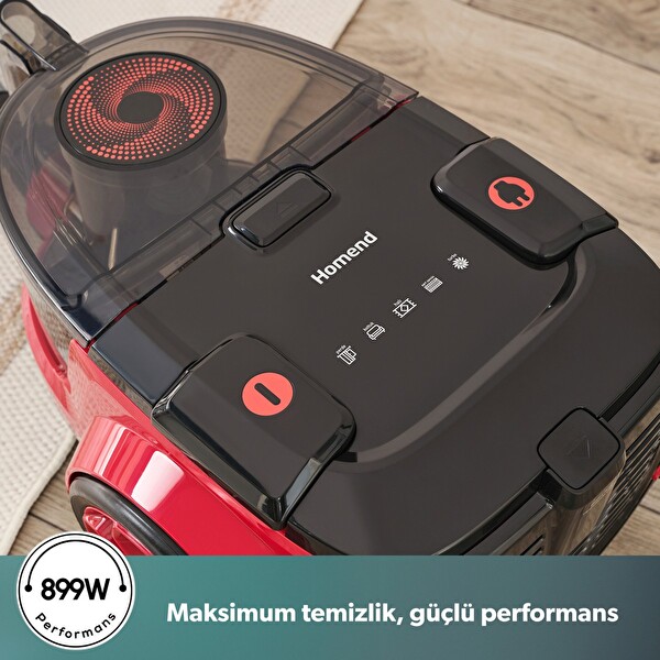 Homend Dustroyer 1255H Yatay Süpürge Siyah Kırmızı
