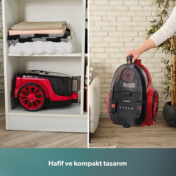 Homend Dustroyer 1255H Yatay Süpürge Siyah Kırmızı