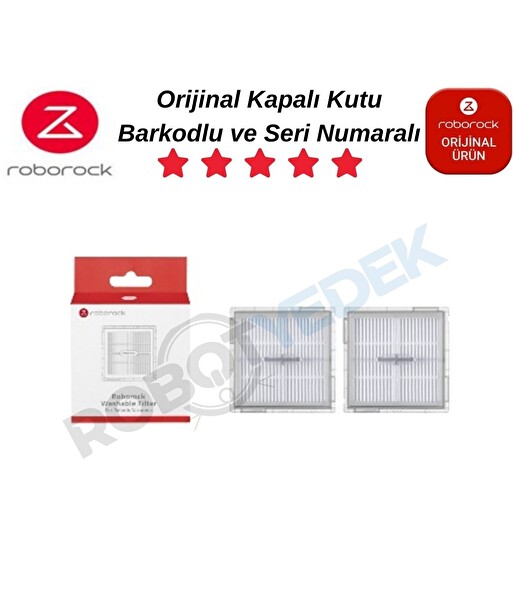 Robotyedek Roborock S9 S9 Plus Uyumlu Orijinal Hepa Filtre - 2 Adet