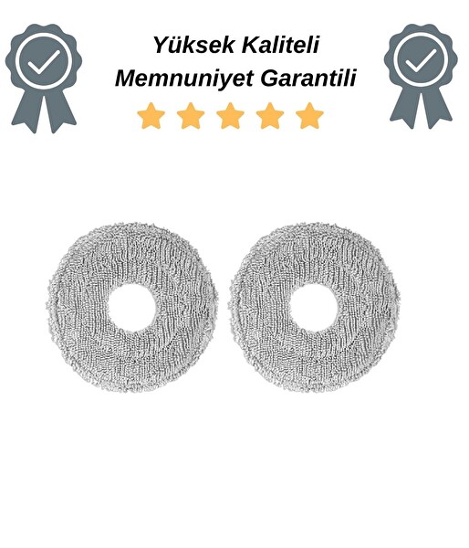Robotyedek Xiaomi Vacuum H50-H50 Pro Uyumlu Mop Bezi 2 Adet