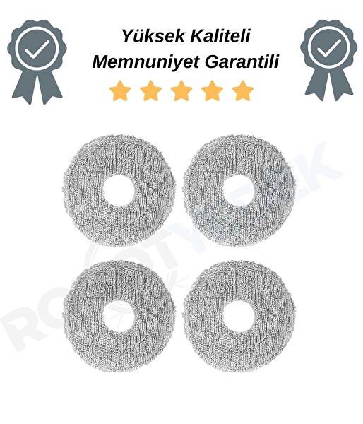Robotyedek Xiaomi Vacuum H50-H50 Pro Uyumlu Mop Bezi 4 Adet