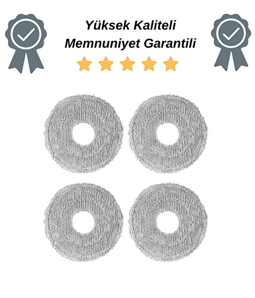 Robotyedek Xiaomi Vacuum H50-H50 Pro Uyumlu Mop Bezi 4 Adet