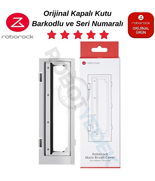 Robotyedek Orijinal Roborock S8 Pro /S8 Pro Plus Ana Fırça Kapağı Beyaz Renk - 1 Adet
