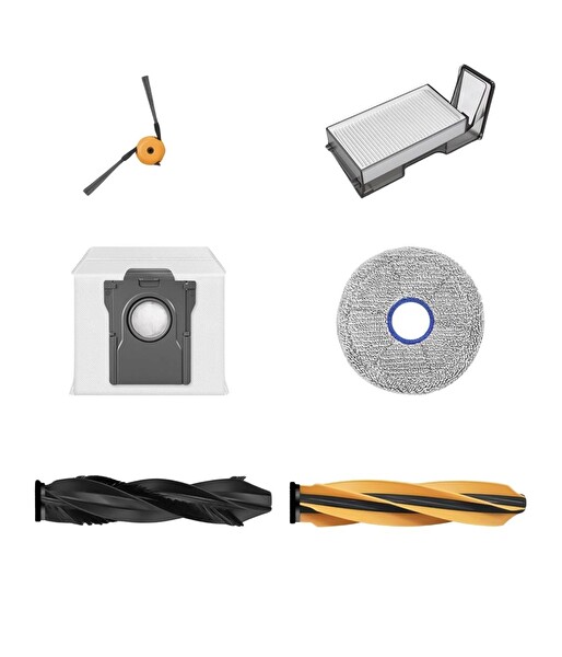 Robotyedek Dreame X60 Ultra Complete Uyumlu Ana Fırça Toz Torbası Mop Bez Yan Fırça Hepa Filtre 5 Adet