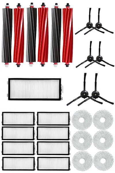 Rovexa Roborock QRevo Slim Uyumlu 9 Aylık Yaşam Kiti Siyah Yan Fırçalı