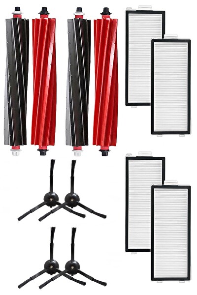 Rovexa Roborock QRevo Master Uyumlu 10 Parça Siyah Yan Fırçalı Set