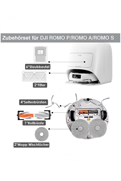 Rovexa DJI Romo P Robot Süpürge Uyumlu 9 Aylık Yaşam Kiti