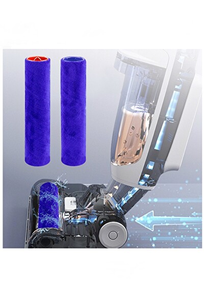Rovexa Dyson Wash G1 Islak Kuru Şarjlı Dikey Süpürge Uyumlu Yer Temizlik Rulosu 2 Set