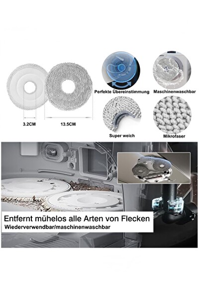 Rovexa DJI Romo S Robot Süpürge Uyumlu Mikro Fiber Mop Bezi 4 Adet