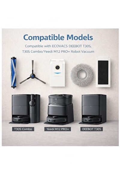 Rovexa Ecovacs Deebot T30 Pro Omni Robot Süpürge Uyumlu 5 Parça Set