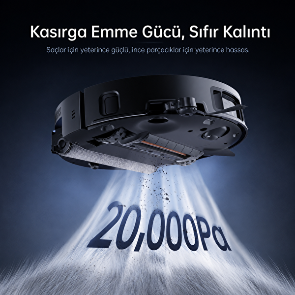 Jonr X9 Pro LDS LiDAR 20.000PA Ultra Güç Çift Esnek Kol Kurutmalı İstasyon Robot Süpürge ve Paspas