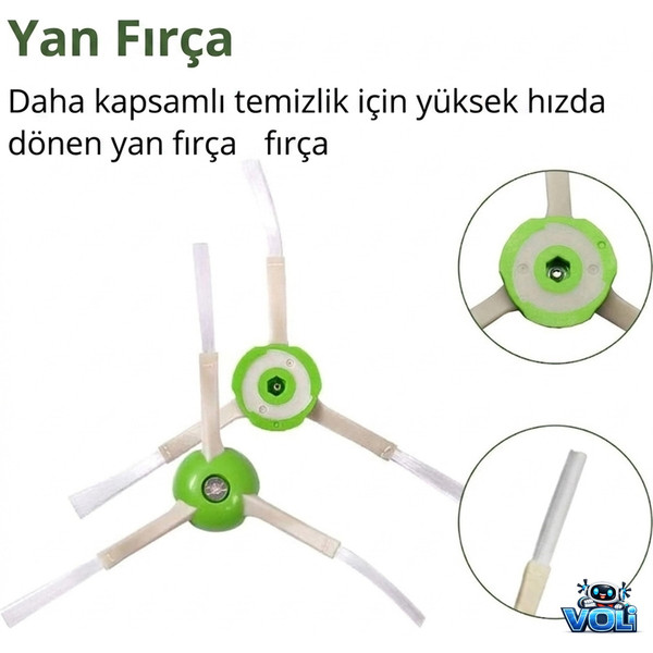 Mija iRobot Roomba i7-7+ Plus Uyumlu Yedek Parça Seti HEPA Filtre Yedek Fırça ve Toz Torbası