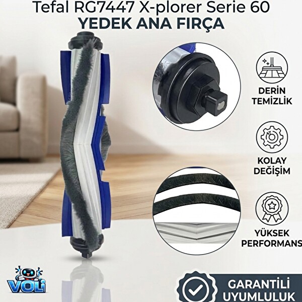 Mija Tefal RG7447 X-Plorer Serie 60 Uyumlu 2 Ana Fırça 2 Hepa Filtre 2 Yan Fırça