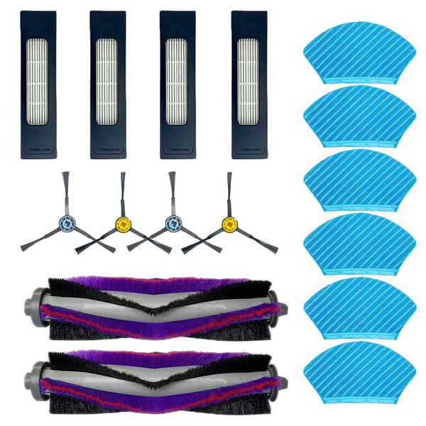 Mija Fakir Robert Rs 770 - 780 Uyumlu 1 Yıllık Yedek Set 16 Parça Fırça Filtre Mop Bezi Seti