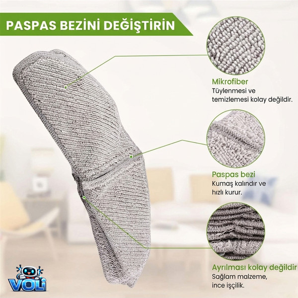 Mija Midea M8+ Modelleri ile Uyumlu 4 Adet Yedek Robot Bezi