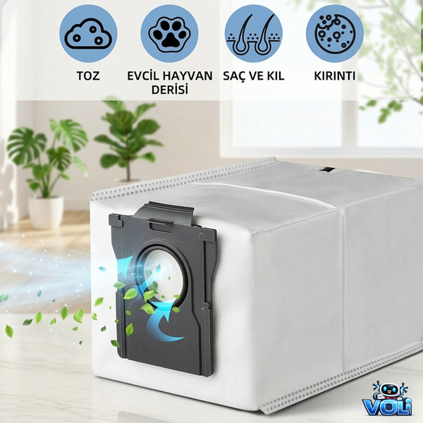 Mija Dreame X40 Pro Ultra RLX82CE (X40 Ultra Değil) Uyumlu Toz Torbalı Mop Bezli Yedek Parça Seti