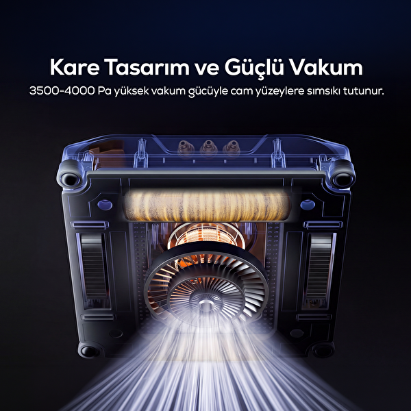 Xenon Smart Elo Pro X8682 4000 Pa 3 Yönlü Su Püskürtme WiFi Mobil Kontrol Kumandalı Cam Silme Robotu Beyaz