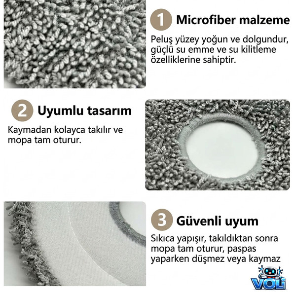 Mija Dreame X40 Ultra L40 Ultra Uyumlu Mop Bezi 4 Adet
