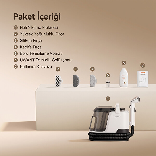 Uwant Y100 18.000 Pa Emiş Gücü 600W Halı Koltuk Yıkama ve Leke Çıkarma Makinesi