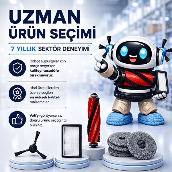 Mija Roborock QRevo Curv - QRevo C - QRevo C Pro Yedek Robot Süpürge Çöp Toz Torbası 10 Adet