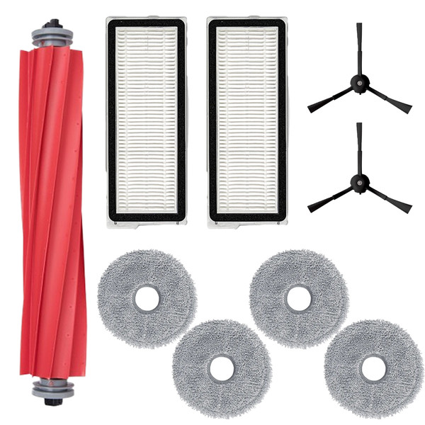 Mija Roborock Q Revo MaxV - QRevo Pro - S - Plus R Yedek Fırça Hepa Filtre Mop Seti Siyah 10 Parça