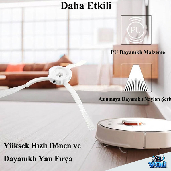 Mija Roborock Q Revo MaxV - QRevo Pro - S - Plus Uyumlu Avantajlı Paket Mop Bezli Filtre Fırça Yedek Set