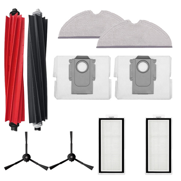 Mija Roborock Q8 Max - Q8 Max Plus (Q8 Max Pro Değil) Uyumlu Mop bezli Toz torbalı Yedek Filtre Fırça Seti