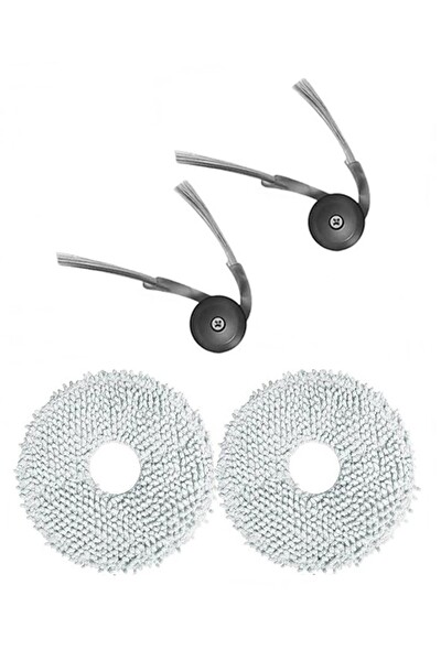 Rovexa Roborock S9 & S9+ Uyumlu 2 Adet Yan Fırça 2 Adet Paspas