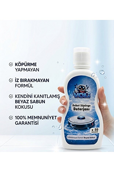 Rovexa Robot Süpürge Deterjanı & Mop Temizleme Sıvısı 500 ml 50 Kullanım - Beyaz Sabun Temizlik Suyu