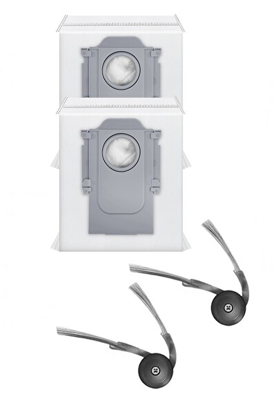 Rovexa Roborock Saros Z70 Uyumlu 2 Adet Yan Fırça 2 Adet Toz Torbası