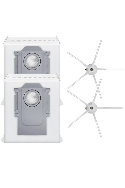 Rovexa Roborock Q5 & Q5 Plus Uyumlu 2 Adet Yan Fırça 2 Adet Toz Torbası