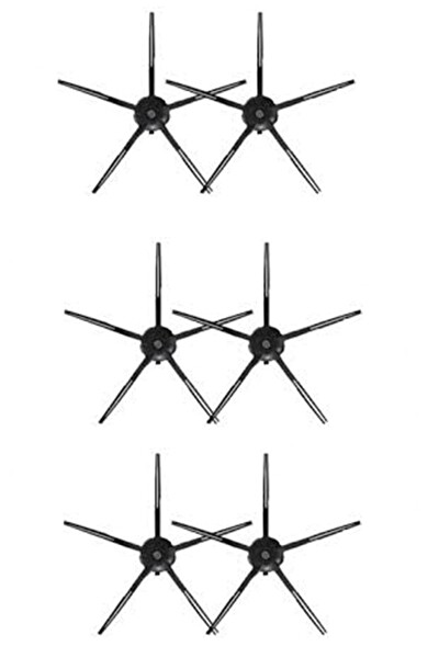 Rovexa Roborock S6 MaxV Uyumlu 6 Adet Siyah Yan Fırça