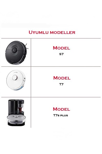 Rovexa Roborock S7 Sonic Uyumlu 2 Adet Hepa Filtre 2 Adet Beyaz Yan Fırça 2 Adet Mop Fiber Paspas