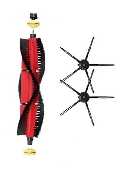 Rovexa Roborock S5 Max Uyumlu 1 Adet Ana Fırça 2 Adet Siyah Yan Fırça