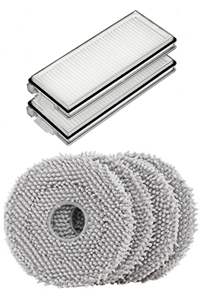 Rovexa Roborock QRevo L Uyumlu 2 Adet Hepa Filtre 4 Adet Mop Fiber Paspas
