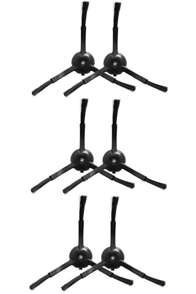 Rovexa Roborock S8 Sonic Uyumlu 6 Adet Siyah Yan Fırça