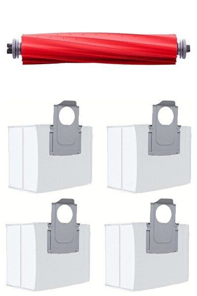 Rovexa Roborock Q7 Max Uyumlu 1 Adet Ana Fırça 4 Adet Toz Torbası