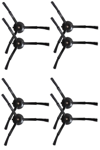 Rovexa Roborock Q8 & Q8 Max Uyumlu 8 Adet Siyah Yan Fırça