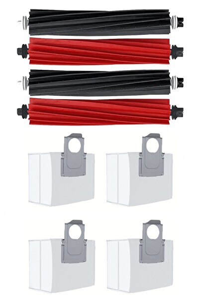 Rovexa Roborock Q8 & Q8 Max Uyumlu 2 Adet Ana Fırça 4 Adet Toz Torbası