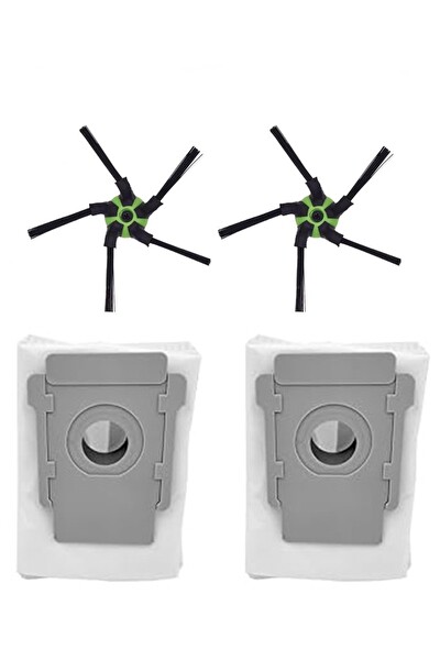 Rovexa iRobot Roomba S9 S9+ Uyumlu 2 Adet Yan Fırça 2 Adet Toz Torbası